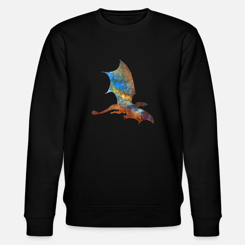 Farbiger Drache - Stanley/Stella Unisex Bio-Sweatshirt CHANGER  - Schwarz