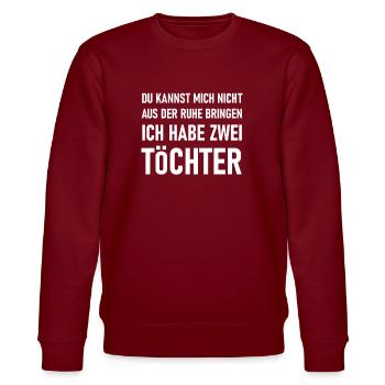 Zwei Töchter - Stanley/Stella Unisex Bio-Sweatshirt CHANGER  - Burgunderrot - Vorne - Nik (191cm) & Marisol (170cm)