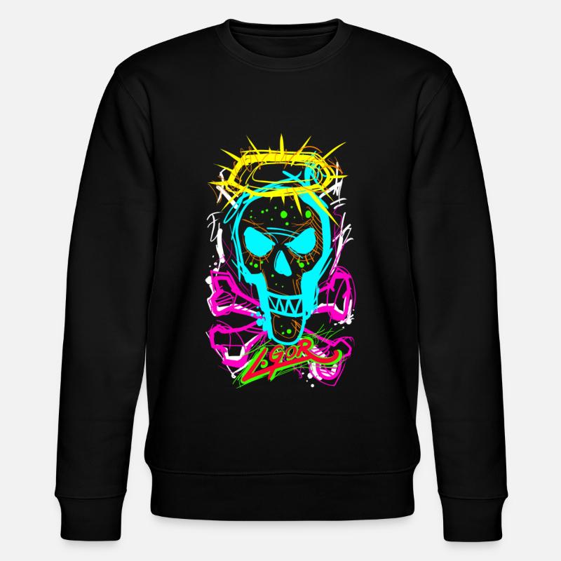 L.Gor Totenkopf Knochen - Stanley/Stella Unisex Bio-Sweatshirt CHANGER  - Schwarz