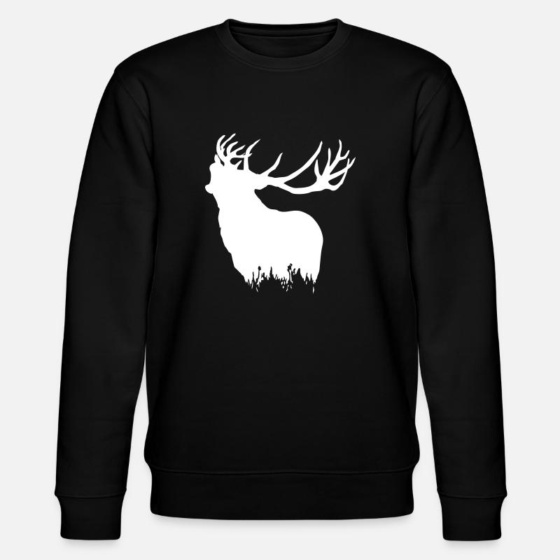 Deer - Hirsch - Stanley/Stella Unisex Bio-Sweatshirt CHANGER  - Schwarz