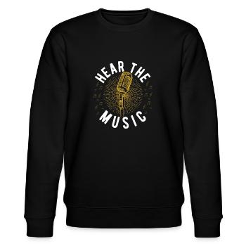 hear the music - Stanley/Stella Unisex Bio-Sweatshirt CHANGER  - Schwarz - Vorne - Nik (191cm) & Marisol (170cm)