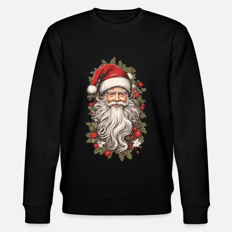 Nostalgischer Weihnachtszauber Weihnachtsmann - Stanley/Stella Unisex Bio-Sweatshirt CHANGER  - Schwarz