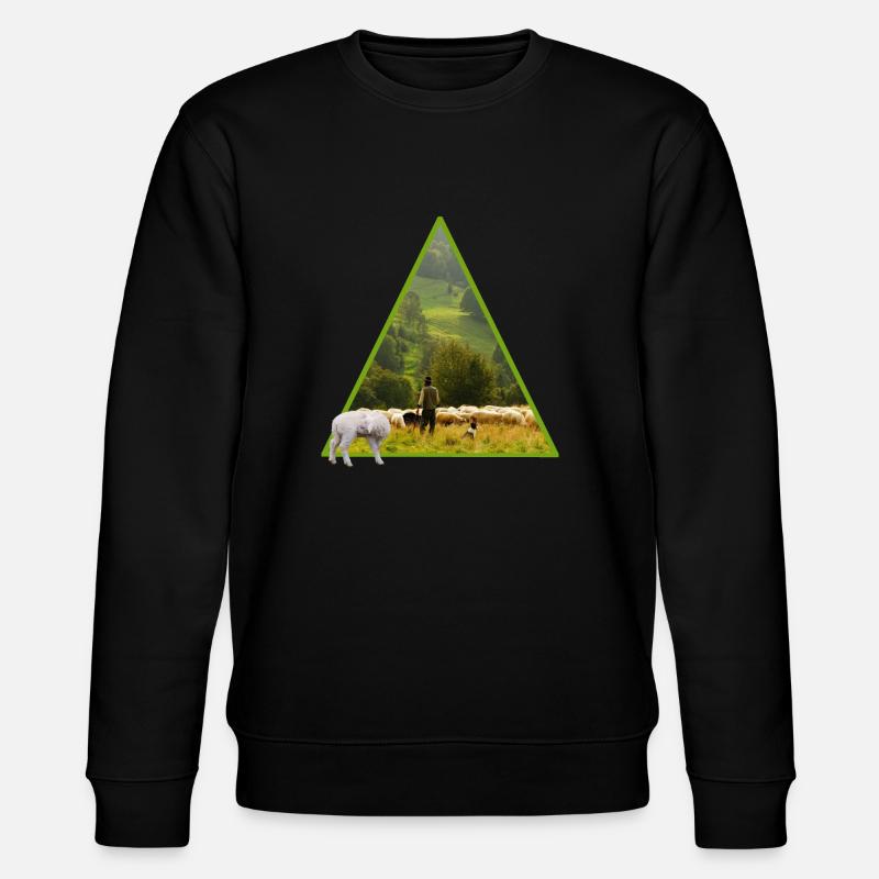 schaf mit schäfer - Stanley/Stella Unisex Bio-Sweatshirt CHANGER  - Schwarz