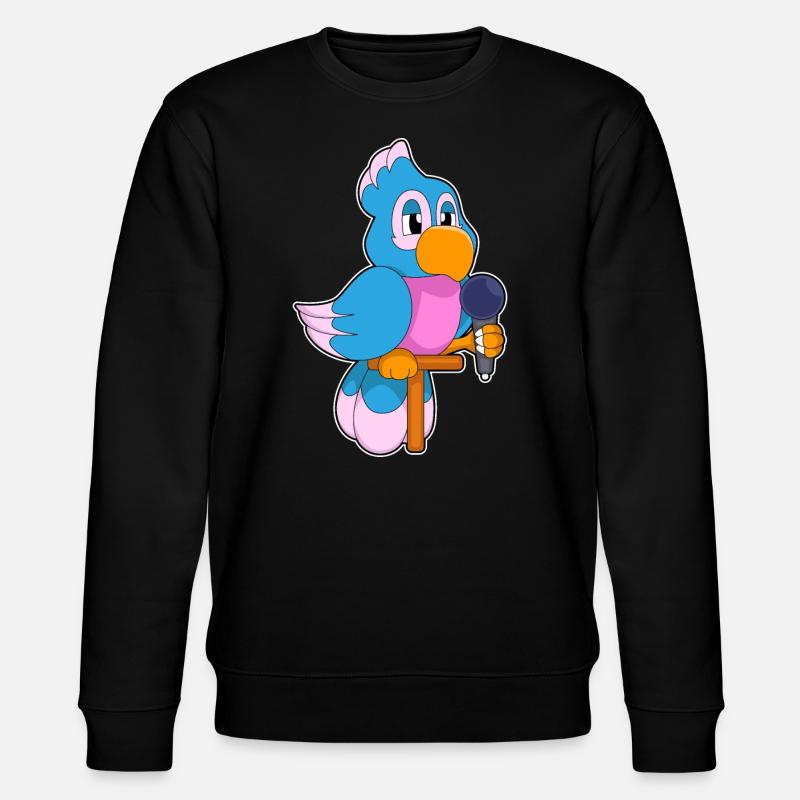 Parrot Singer Microphone - Stanley/Stella CHANGER Unisex Organic Sweatshirt - black