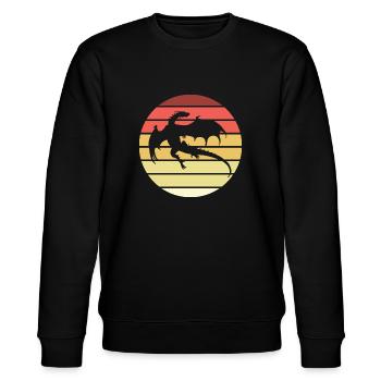 Drache Retro Style Vintage - Stanley/Stella Unisex Bio-Sweatshirt CHANGER  - Schwarz - Vorne - Nik (191cm) & Marisol (170cm)