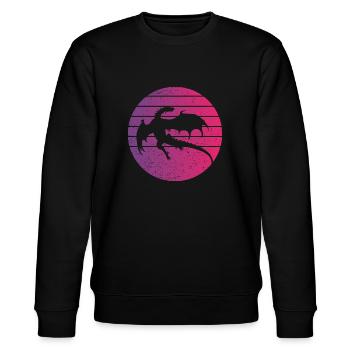 Drache Retro Style Vintage - Stanley/Stella Unisex Bio-Sweatshirt CHANGER  - Schwarz - Vorne - Nik (191cm) & Marisol (170cm)