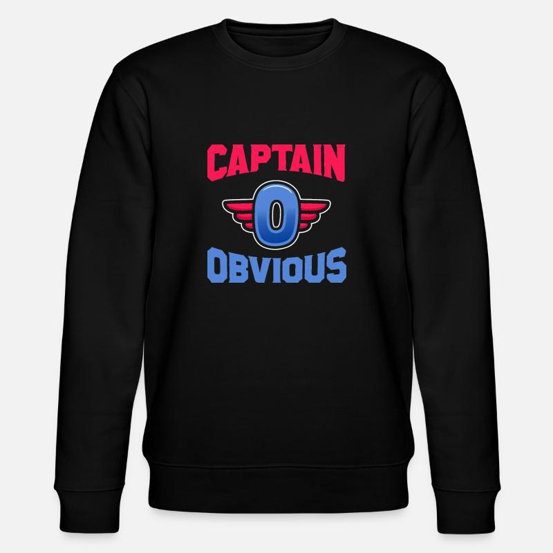Captain Obvious Evil Superhero Meme - Stanley/Stella CHANGER Unisex Organic Sweatshirt - black