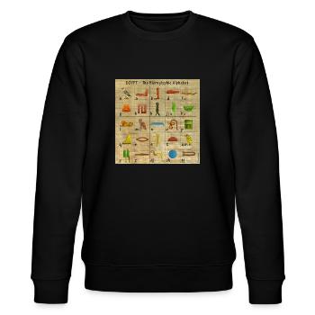 The Hieroglyphic Alphabet - Stanley/Stella CHANGER Unisex Organic Sweatshirt - black - Front - Nik (191cm) & Marisol (170cm)