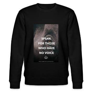 Speak for those who have no voice elephant zoo - Stanley/Stella CHANGER Unisex Organic Sweatshirt - black - Front - Nik (191cm) & Marisol (170cm)