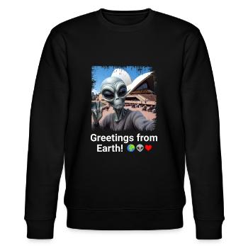 Aliens Down Under - Opera House Encounter - Stanley/Stella CHANGER Unisex Organic Sweatshirt - black - Front - Nik (191cm) & Marisol (170cm)