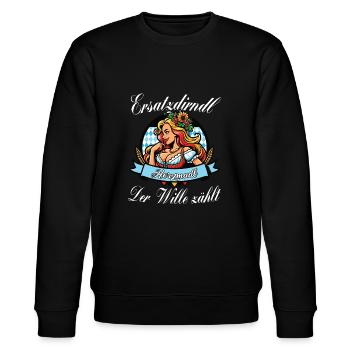 Bayerisches Volksfest Herzmadl Dirndl Ersatz - Stanley/Stella Unisex Bio-Sweatshirt CHANGER  - Schwarz - Vorne - Nik (191cm) & Marisol (170cm)