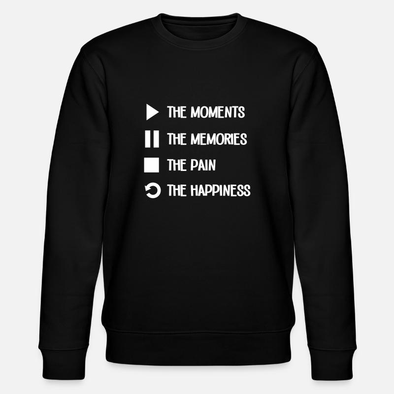 Play Pause Stop Repeat Music - Stanley/Stella Unisex Bio-Sweatshirt CHANGER  - Schwarz