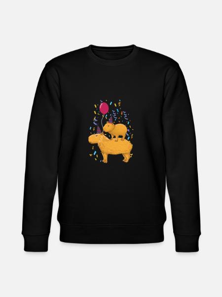 Capybara Birthday - Stanley/Stella CHANGER Unisex Organic Sweatshirt - black