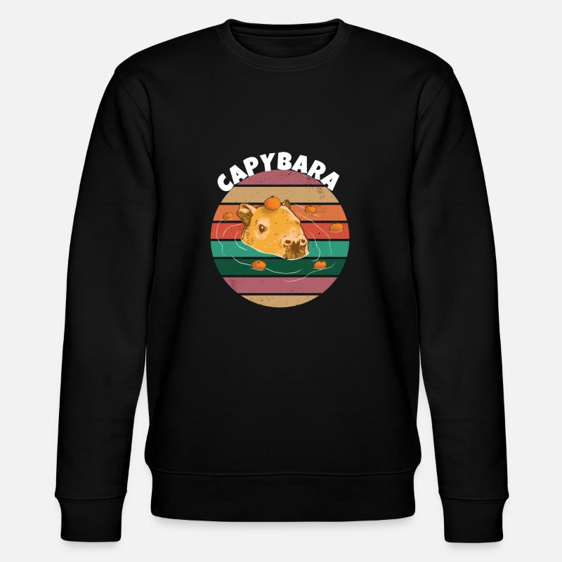 Capybara Orange Meme Design - Stanley/Stella Unisex Bio-Sweatshirt CHANGER  - Schwarz