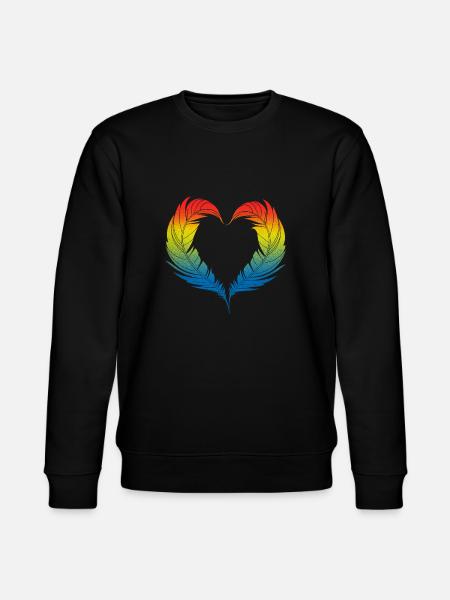 Vogelherz-Design für bunte Vogelfans - Stanley/Stella Unisex Bio-Sweatshirt CHANGER  - Schwarz