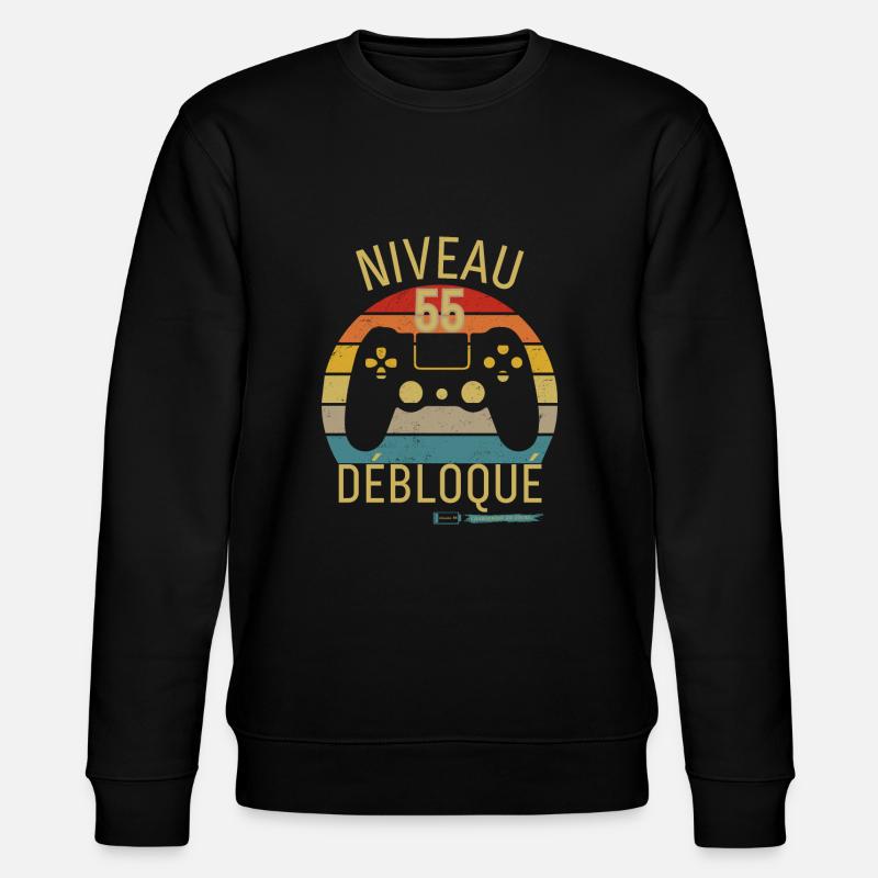 Niveau 55 Débloqué - Sweat bio CHANGER Stanley/Stella Unisexe - noir