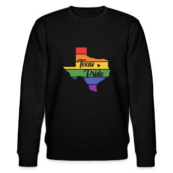 Carte du Texas en arc-en-ciel pour les Texans LGBT+ - Sweat bio CHANGER Stanley/Stella Unisexe - noir - Devant - Nik (191cm) & Marisol (170cm)