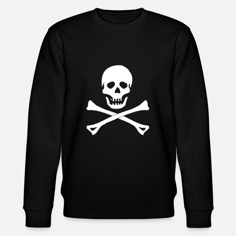 SCHÄDELKREUZ-KNOCHEN-KREUZ-KNOCHEN - Stanley/Stella Unisex Bio-Sweatshirt CHANGER  - Schwarz