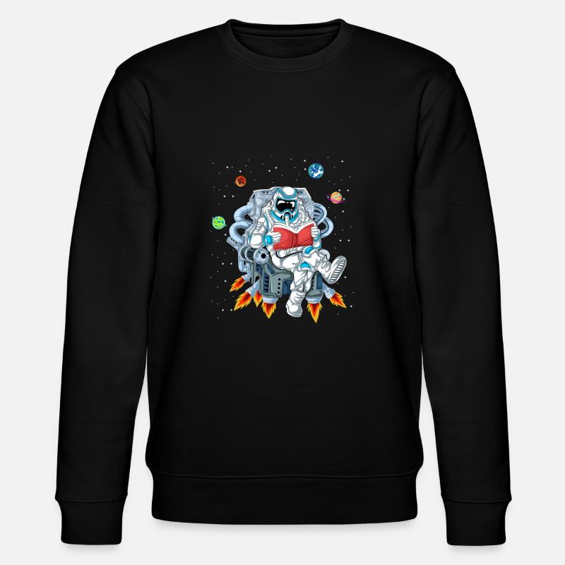 Astronauten-Lesung - Stanley/Stella Unisex Bio-Sweatshirt CHANGER  - Schwarz