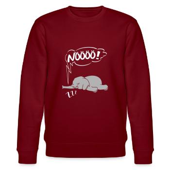 NÖÖÖ Nö Elefant Ingnorant Nein Chef - Stanley/Stella Unisex Bio-Sweatshirt CHANGER  - Burgunderrot - Vorne - Nik (191cm) & Marisol (170cm)