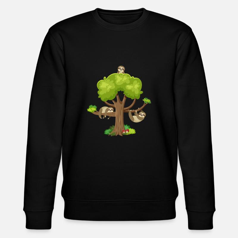 Sloth Tree - Stanley/Stella CHANGER Unisex Organic Sweatshirt - black