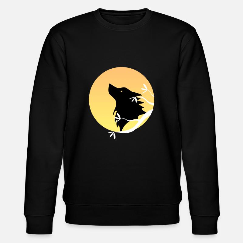 Wolf Silhouette - Stanley/Stella Unisex Bio-Sweatshirt CHANGER  - Schwarz