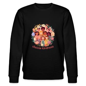 Choose Kindness - Stanley/Stella CHANGER Unisex Organic Sweatshirt - black - Front - Nik (191cm) & Marisol (170cm)
