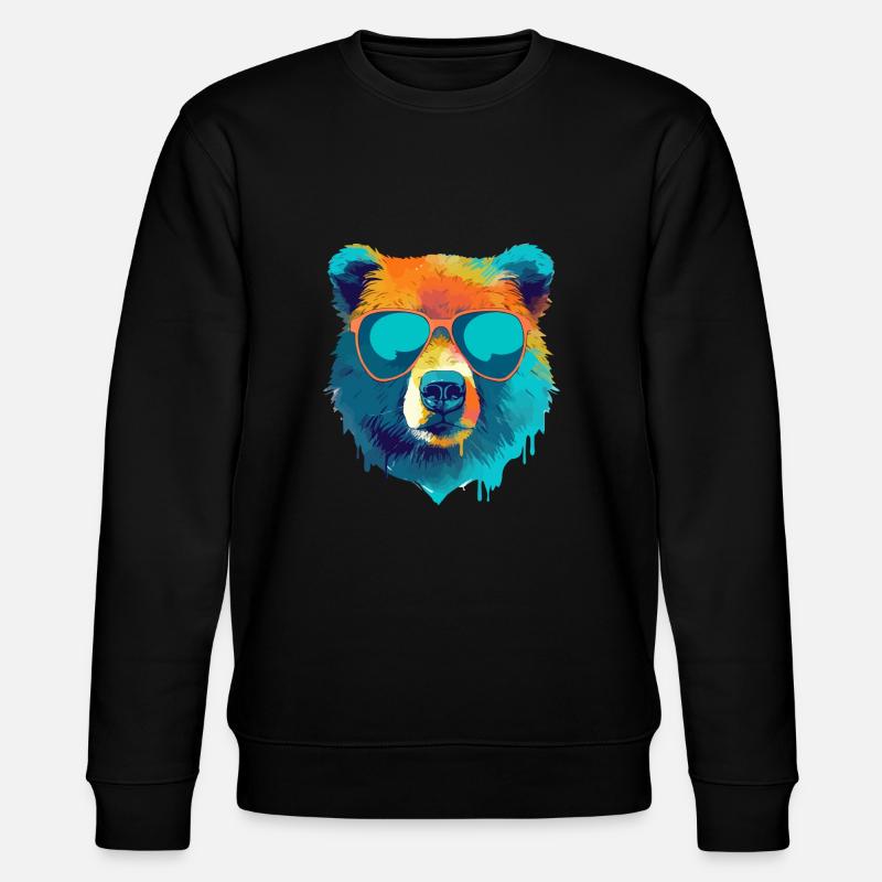 Bill the bespectacled bear - Stanley/Stella CHANGER Unisex Organic Sweatshirt - black