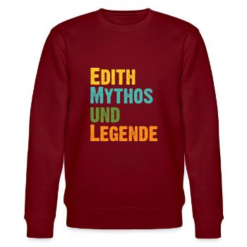 Mythos Edith die Legende Vorname Edith - Stanley/Stella Unisex Bio-Sweatshirt CHANGER  - Burgunderrot - Vorne - Nik (191cm) & Marisol (170cm)