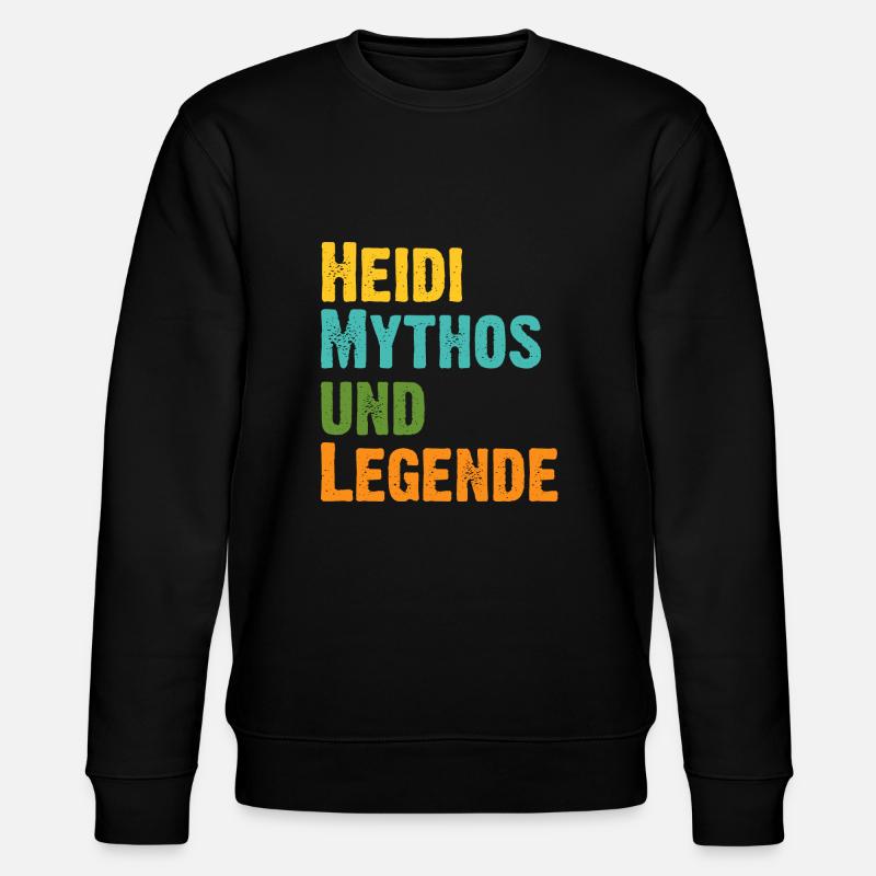 Mythos Heidi die Legende Vorname Heidi - Stanley/Stella Unisex Bio-Sweatshirt CHANGER  - Schwarz