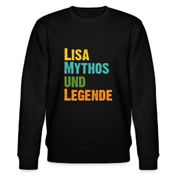 Mythos Lisa die Legende Vorname Lisa - Stanley/Stella Unisex Bio-Sweatshirt CHANGER  - Schwarz - Vorne - Nik (191cm) & Marisol (170cm)