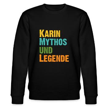 Mythos Karin die Legende Vorname Karin - Stanley/Stella Unisex Bio-Sweatshirt CHANGER  - Schwarz - Vorne - Nik (191cm) & Marisol (170cm)