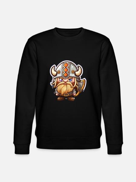 Knut, the Invincible: Cartoon Viking Knut - Stanley/Stella CHANGER Unisex Organic Sweatshirt - black