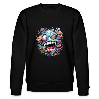 Creepy Monster Zombie - Stanley/Stella Unisex Bio-Sweatshirt CHANGER  - Schwarz - Vorne - Nik (191cm) & Marisol (170cm)