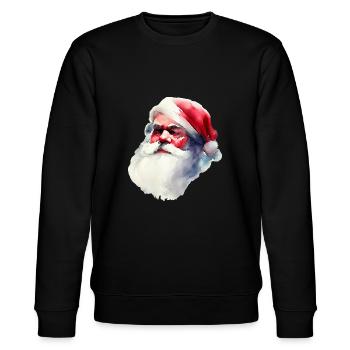 Santa Claus | Weihnachtsmann | Weihnachten - Stanley/Stella Unisex Bio-Sweatshirt CHANGER  - Schwarz - Vorne - Nik (191cm) & Marisol (170cm)