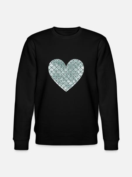 Fischherz-Design für Fisch-Fans - Stanley/Stella Unisex Bio-Sweatshirt CHANGER  - Schwarz