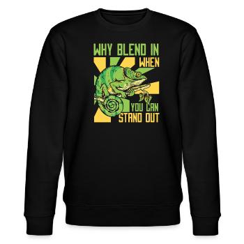 Warum sich einfügen, wenn Sie sich von Panther abheben können - Stanley/Stella Unisex Bio-Sweatshirt CHANGER  - Schwarz - Vorne - Nik (191cm) & Marisol (170cm)
