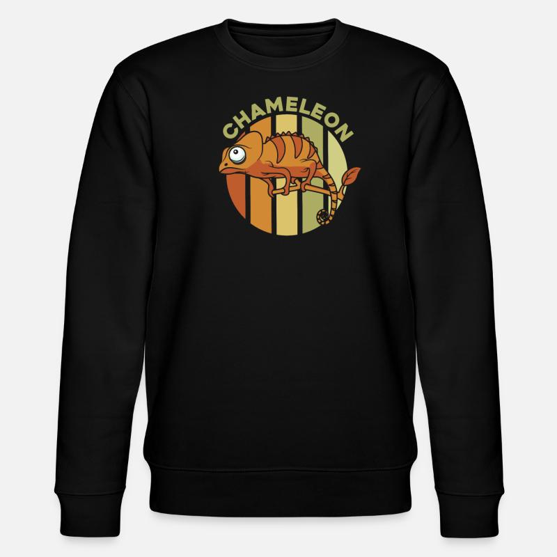 Retro Panther Veiled Chamaeleonidae Lover - Stanley/Stella CHANGER Unisex Organic Sweatshirt - black