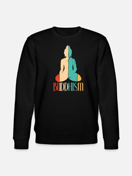 Retro buddhistisk statue symbol præst buddhisme - Stanley/Stella økologisk unisex-sweatshirt CHANGER - sort