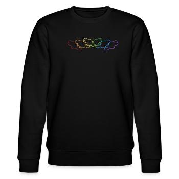 Beaver LGBT Rainbow Castor Canadensis North - Stanley/Stella CHANGER Unisex Organic Sweatshirt - black - Front - Nik (191cm) & Marisol (170cm)