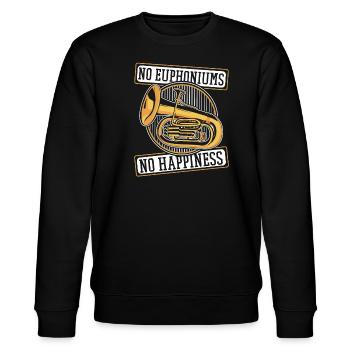 Keine Euphonien Kein Glück Euphonist Euphoniumist - Stanley/Stella Unisex Bio-Sweatshirt CHANGER  - Schwarz - Vorne - Nik (191cm) & Marisol (170cm)