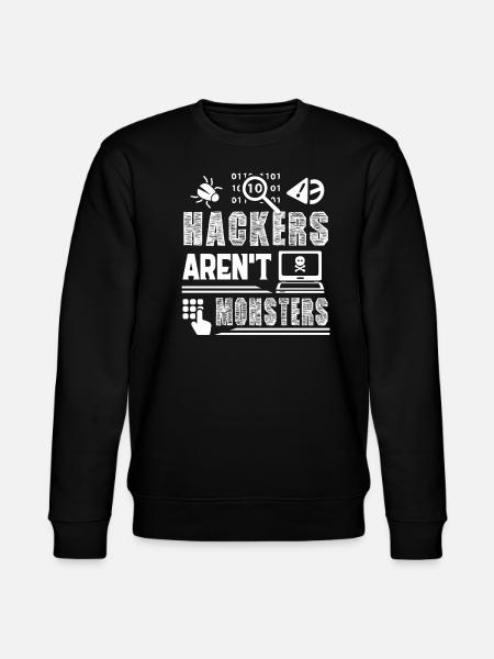 Hacker Hackers Are Not Monsters - Stanley/Stella CHANGER Unisex Organic Sweatshirt - black
