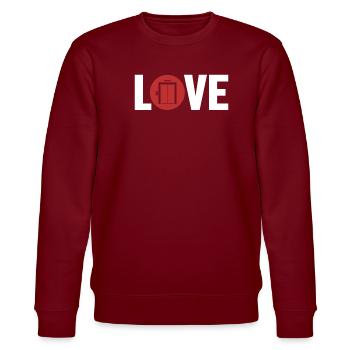 Elevator Love Technician Repair Inspector - Stanley/Stella CHANGER Unisex Organic Sweatshirt - burgundy - Front - Nik (191cm) & Marisol (170cm)
