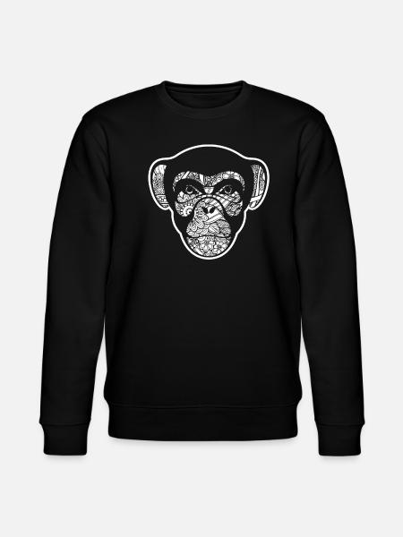 Chimpanzee Chimpanzee Floral Pattern - Stanley/Stella CHANGER Unisex Organic Sweatshirt - black