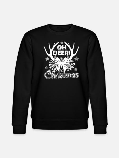 Christmas Oh Deer It's Christmas - Stanley/Stella CHANGER Unisex Organic Sweatshirt - black