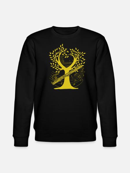Flute Musical Tree - Stanley/Stella CHANGER Unisex Organic Sweatshirt - black