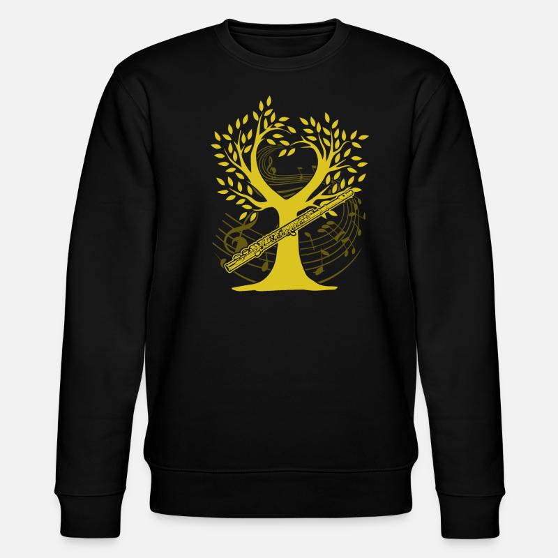 Flute Musical Tree - Stanley/Stella CHANGER Unisex Organic Sweatshirt - black