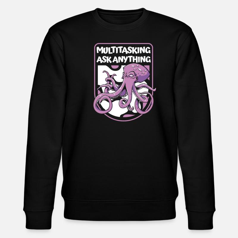 Multitasking Ask Anything Kopffüßer-Oktopoden - Stanley/Stella Unisex Bio-Sweatshirt CHANGER  - Schwarz