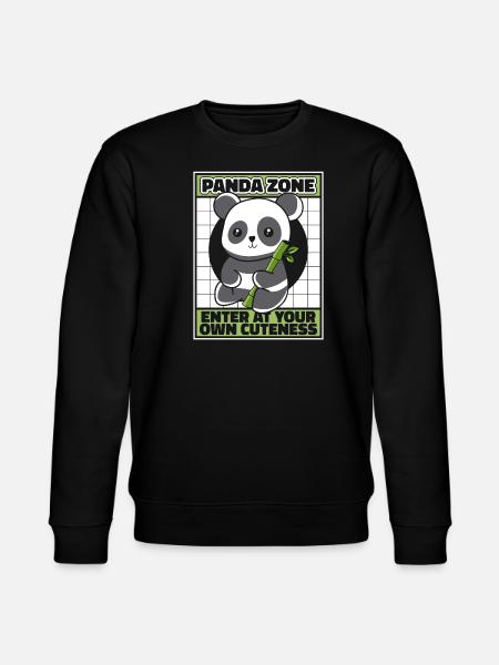 Panda Zone Enter At Your Own Cuteness Panda Bear - Stanley/Stella CHANGER Unisex Organic Sweatshirt - black