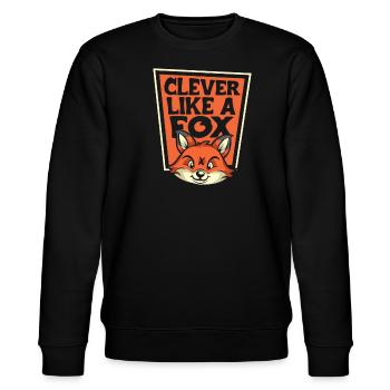 Klug wie ein Fuchs Caninae Rotfuchs Canidae Fuchs - Stanley/Stella Unisex Bio-Sweatshirt CHANGER  - Schwarz - Vorne - Nik (191cm) & Marisol (170cm)